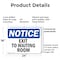 Signmission Exit Sign, Plastic, 24 in W, 18 in H, Exit To Waiting Room OS-2PACK-NS-P-1824-L-12261 - alternate 2